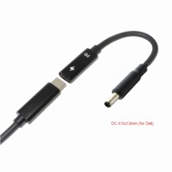 laptops fast charging cable PD female USB- C type c to DC 4.5x3.0x0.6mm for Dell 65W XPS L321X, XPS 