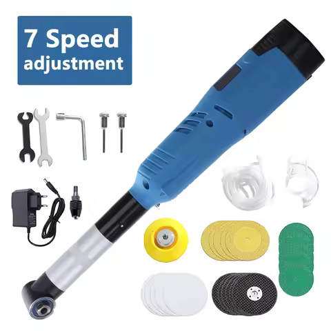 Elbow 90 Degree Electric Die Grinder Kit 7Speeds Cordless Die Grinder Ceramic Tile Cleaning Sander W