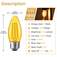 E14 E27 Low watt LED Edison Bulb Mini 0.5W 1W 2W G40 C7 C35 T22 LED Filament Bulb Retro Amber 2000K 
