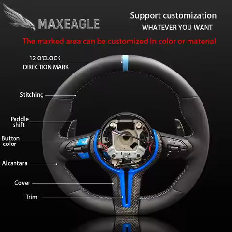 MAXEAGLE Steering Wheel For BMW M3 F30 F15 F20 F22 F25 F26 F32 F34 F35 F44 F48 F49 F80 M5 F10 F06 F0