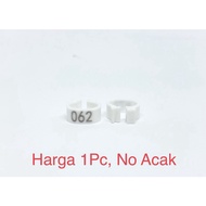 White 1Pc Pigeon Chicken Duck Anklet ClipRing D 8mm Bird Pigeon Foot Laser Lettering IdentificationR