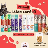 Promosi 50/100/150/200PCS Jajan Kucing Snack Kucing High Vitamin Cat Treat Mix Buy 100pcs above Get 