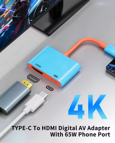 4K@60HZ Type-c To HDMI-Compatible Projection Cable Adapter Audio Sync Screen Connector For Lightning