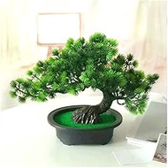Home Office Artificial Bonsai Tree Simulation Tree Evergreen Pine Wood Pine Outdoor Garden Home Office Decoration Simulation Tree Artificial Bonsai Potted (Size : A)