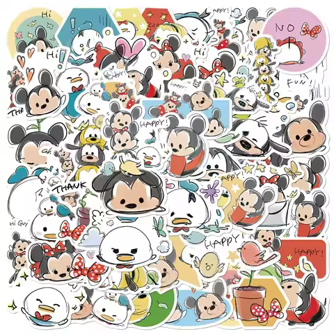 10/30/50pcs Disney Depiction Style Mickey Mouse Cartoon Stickers Cute Creative Graffiti Decals for S