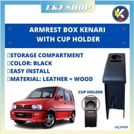 ARMREST BOX PVC RED LINE PERODUA KENARI WITH CUP HOLDER