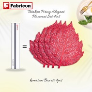 Plate & Glass Coasters Size 47x37cm PVC Hollow Aesthetic Placemat Hollow Contents 4 Pcs 4W-Z01