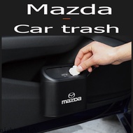 Car Trash Bin Hanging Vehicle Garbage Dust Case Storage Box Black Abs Square Pressing Type Trash Can Auto Interior Accessories For Mazda CX-30 CX-8 Mazda3 CX-3 CX-9 Mazda6 CX-5 Mazda2