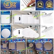 NT92 Rainfall Shower Head with Shower Arm / Kepala Pancuran siap batang
