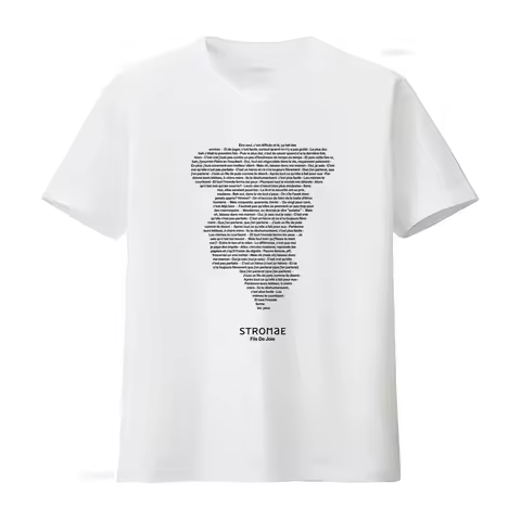 Stromae Fils de Joie Lyrics Print T Shirt Music Fan vintage Washed Casual Breathable homme fashion T