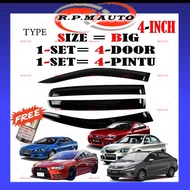 (4 PCS) Air Press Persona Gen 2 Window Tingkap kereta Proton Persona new Door Visor Mugen Tingkap Ke