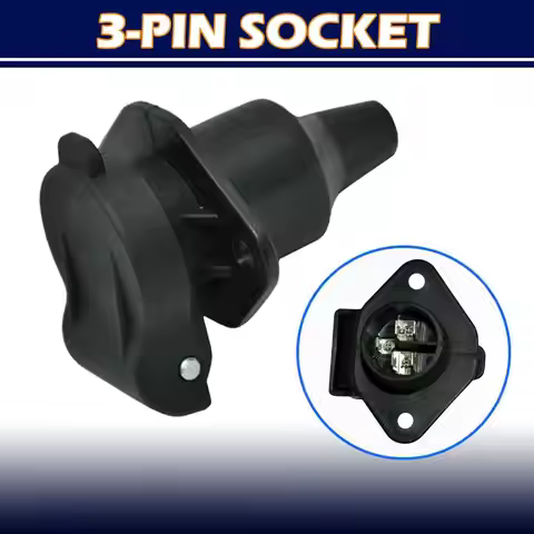 1/2pcs Trailer Plug Socket Adapter RV Power Cord Socket Connector To 3-pin DIN Socket DIN Interface