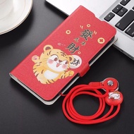 Xiaomi Mi Play Mi 8 Lite Mi8 Pro Mi 8 Explorer Mi 9 SE Mi A2 Lite Mi A2 A1 6X 5X Mi Mix 2 2s 3 Mi Note 3 Mi Max 1 2 3 Poco F3 Mi CC9e Mi CC9 2022 tiger New Year Red Good Luck Rich Magnetic Soft Flip Case