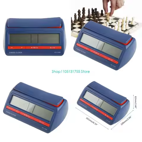 K0EF Professional Chess Clock Compact Digital Watch Count Up Down Timer Board Game Stopwatch Competi