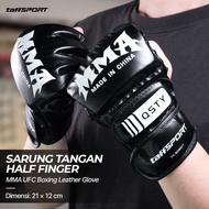 TaffSPORT Half Finger MMA UFC Boxing Leather Gloves