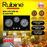 SYK (FREE SHIPPING GLASS WARRANTY 5 YEAR) Rubine Hob RGH-VISTA3B-BL Built In Gas Hob Gas Stove Kitchen Hob Dapur Gas