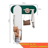 Hallway Coat Rack Mirror Stickers Wall Hanging Full-Length Mirror Integrated with Dressing MirrorinsFull-Length Mirror S