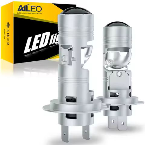 AILEO 2x H7 Led Headlight Bulbs Canbus 16000LM 400W With Mini Projector Lens For Car Motorcycle 6500