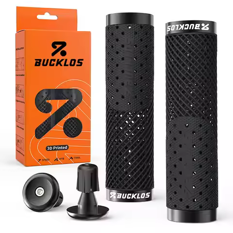 BUCKLOS 3D Printed Bicycle Grips Double Lock on Bike Handlebar Grips TPU 3D Mountain Bike Grip MTB C