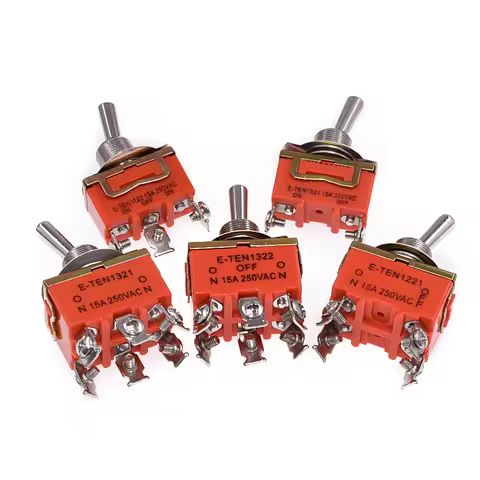 1PCS SPST DPDT 250V 15A Toggle Switch 2 3 Position Latching E-TEN with Waterproof Cap for Electrical