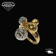 SMS DEEN Ball Rhodium Ring, ±5.6GM - Gold 916 Emas - Cincin Anggur