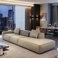 Sofa modular Baxter dengan kulit lembu berkualiti tinggi, kombinasi sofa sudut persegi gaya Itali un