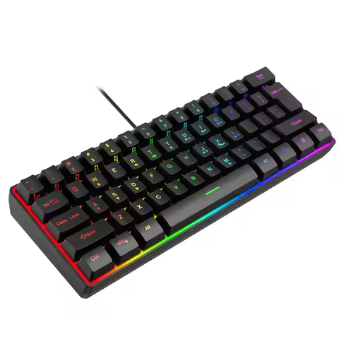 Multiple Color 61 Keys USB Wired 60 Percent Membrane Keyboard RGB 60% Computer Gaming Small Keyboard