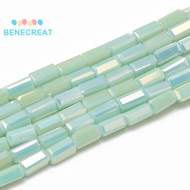1strand Electroplate Glass Beads Strands Rainbow Imitation Glass Faceted Cuboid Pale 4.5x2.5x2.5mm H