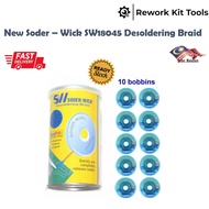 New Soder-Wick SW18045 Desoldering Braid 80-4-5 (10 Bobbins / Each Can)