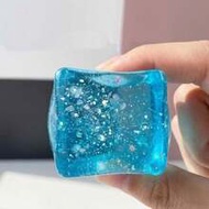 1pc, 5cm Large Size, Transparent Ice Cube Squishy With Embedded Glitter And Sequins, Presenting A Dr