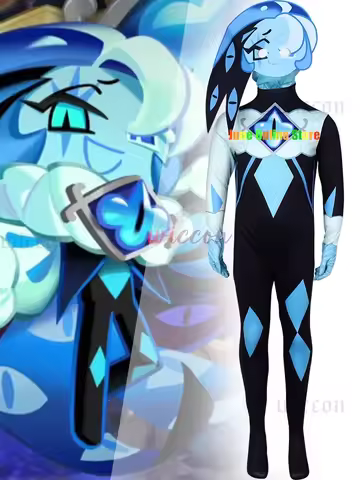 Cookie Run:Kingdom Shadow Milk Cookie Cosplay Costume Party Jumpsuit Mask Cosplay Women Men Hallowee