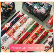 NEW ARRIVAL2023 COATED AND GLOSSY!!! 10pcs/ROLL sheets/roll Xmas Christmas Gift Wrapper