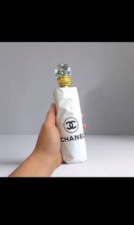 chanel黑白色雨遮雨傘水晶頭