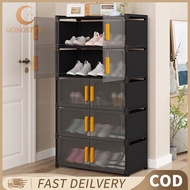 MONOSTYLE Shoe Cabinet Storage Cabinet Durabox Dust-proof Stackable Shoe Rack Organizer with Cover