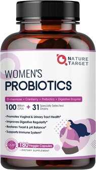 NATURE TARGET Probiotics for Women 100 Billion CFUs Probiotic 180 VegCaps (Sku.2294)