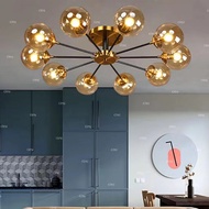 【3 colors】Nordic living room light LED glass ceiling light Modern dining room light fixture American