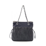 【二手】香奈兒手提包，Coco Mark，靛藍色牛仔布，Coco Mark 單肩手提包，女士，二手