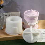 ADAMES Carousel Storage Box Mold, Elegant 3D Carousel Silicone Mould, Durable Handmade DIY Crafts Ca