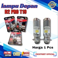 BOHLAM LED LAMPU DEPAN MOTOR  LED D2 PRO T19 AC/DC PUTIH BEAT FI ESP STREET POP MIO M3 Z 125 VARIO 1