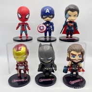 Solid PVC6 Q Version Avengers Figure Office Doll Spider American Team Bat Model Decoration Wholesale