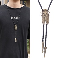 DO Delicate Cicada Bolo Tie Rodeo Cowboy Cicada Necktie Western Bola-Tie Metal Cicada Bolo Tie Rodeo