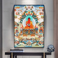 Amitabha Buddha (clip) Amitabha Tantric Vajrayana Thangka Print