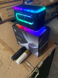 ลำโพงบลูทูธแบบพกพา ลำโพงไร้สาย M plus M9 pro มีไมค์ 2 ตัว เสียงดังดีมาก มีแบตเตอรี่ในตัว