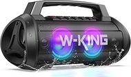 W-KING Bluetooth Speaker D10, 120 W Peak Stereo Sound, Music Box with BassUp, DSP, EQ, IPX6 Waterpro