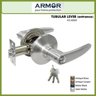ARMOR Tubular Lever Door Lockset ATL-8300 Entrance Lock Function Stainless Steel