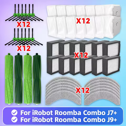 Fit For ( iRobot Roomba COMBO J7+ Plus / COMBO J9+ Plus ) Vacuum Parts Main Roller Side Brush Hepa F