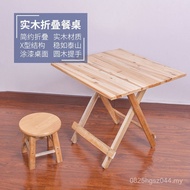 Square Round ll Solid Wood Foldable Simple Dining Table Table Stall Wooden Table Portable Outdoor Di