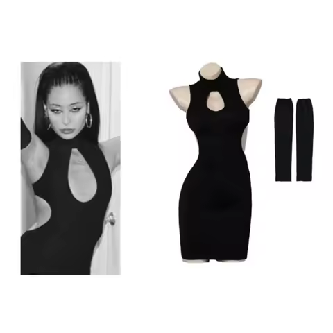 Euphoria Maddy Perez Cosplay Costume Black Cut Out Bodycon Clothes Party Outfits for Women Night Clu