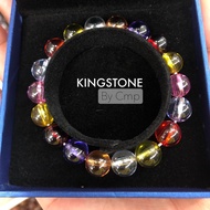 SYNTHETIC CUBIC ZIRCONIA PREMIUM GRADE มณีใต้น้ำ หรือ เพชรพญานาค 8 10 12 มม.สร้อยข้อมือหินแท้ KINGST