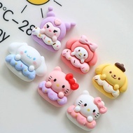 hello kitty sticker cake sanliou self-made diy cream glue refrigerator sticker children's hair clip head rope resin accessories material